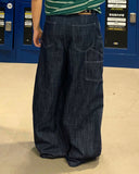 Dark Indigo Baggy Barrel Jeans | Inflation Streetwear