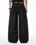 Colorful Rhinestone Raw Barrel Jeans | Inflation Streetwear