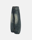 Acid Washed Ripped Baggy Barrel Jeans | Inflation Streetwear