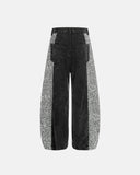 Leopard Patchwork Washed Baggy Jeans | Inflation Streetwear