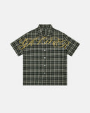 Lettering Embroidery Plaid Shirts | Inflation Streetwear