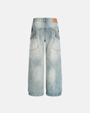 Acid Wash Deconstructed Stitching Baggy Jeans | Inflation Streetwear