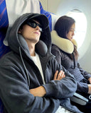2-in-1 Travel Hoodie with Inflatable Neck Pillow | Inflation Streetwear