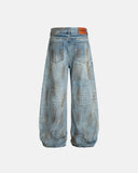 Mud Wash Ripped Barrel Jeans | Inflation Streetwear
