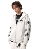 Cross PU Patch Embroidery Zip Up Hoodies | Inflation Streetwear