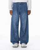 Splash Ink Print Straight Leg Denim Jeans | Inflation Streetwear