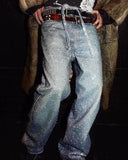 Full Rhinestone Baggy Jeans | Inflation Streetwear
