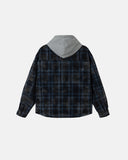 Retro Plaid Layered Hooded Padded Jacket | Inflation Streetwear