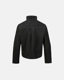 Cropped Asymmetric Button Denim Jacket | Inflation Streetwear