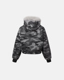 Faux Fur Lined Camo Zip-Up Padded Jacket | Inflation Streetwear