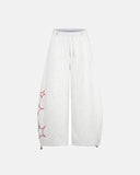 front view baggy curved sweatpants grey