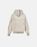 Diagonal Zipper Acid-Washed Hoodie | INFLATION Streetwear