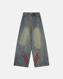 Washed Striped Baggy Jeans | Inflation Streetwear