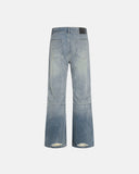 Acid Washed Stitching Flared Denim Jeans | Inflation Streetwear
