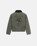 Retro Horse Graphic Clasp Cotton Jacket | Inflation Streetwear