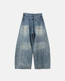 Rhinestone Washed Barrel Baggy Jeans | Inflation Streetwear
