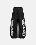 Letter Graphic Cargo Barrel Jeans | INFLATION Streetwear