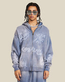 INFLATION Graffiti Washed Zip Up Hoodies