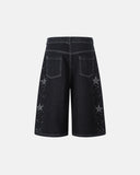 Star Rhinestone Denim Shorts | Inflation Streetwear