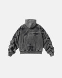 Acid Washed Embroidery Zip Up Hoodies | Inflation Streetwear