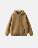 Rivets Dragon Acid Wash Zip Up Hoodies | Inflation Streetwear