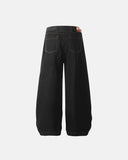 Contrast Stitch Raw Baggy Jeans | Inflation Streetwear