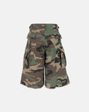 Oversized Camo Cargo Longline Shorts | Inflation Streetwear