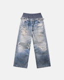 Layered Digital Print Baggy Jeans | Inflation Streetwear