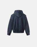 Washed Clasp Fireman Hooded Denim Jacket | Inflation Streetwear