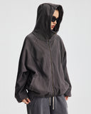 Distressed Stiching Aicd Wash Zip Up Hoodies | Inflation Streetwear