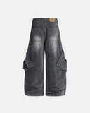 Big Pocket Cargo Acid Wash Baggy Jeans | Inflation Streetwear
