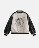 Totem Embroidered PU Sleeve Varsity Jacket | Inflation Streetwear