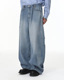 Distressed Wide Leg Cargo Jeans | Inflation Streetwear