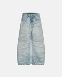 Rhinestone Lightning Baggy Barrel Jeans | Inflation Streetwear