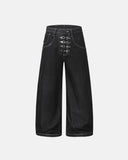 Black Metal Clasp Baggy Jeans | Inflation Streetwear