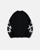 Tribal Flame Jacquard Zip Knit Cardigan | Inflation Streetwear