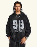 Graffiti Print Washed Fleece hoodie | Inflation Streetwear