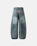Rhinestone Acid Wash Baggy Jeans | Inflation Streetwear