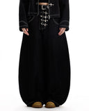 Raw Metal Clasp Baggy Jeans | Inflation Streetwear