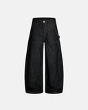 Dark Indigo Baggy Barrel Jeans | Inflation Streetwear