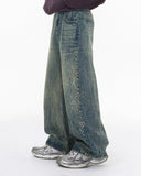 Acid Wash Beaded Studded Flared Baggy Jeans | Inflation Streetwear