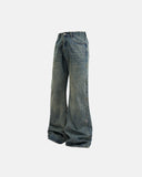 Acid Wash Beaded Studded Flared Baggy Jeans | Inflation Streetwear