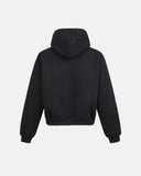 Black Boxy Full Zip Up Hoodies | Inflation Streetwear