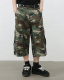 INFLATION Green Camo Longline Shorts