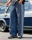 Patchwork Straight Leg Jeans with Belt | Inflation Streetwear