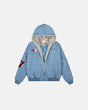 Appliqué Embroidery Faux Fur Padded Jacket | Inflation Streetwear