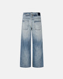 streetwear denim pants with adjustable cinch back