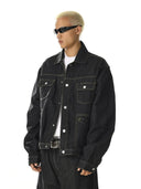 Black Multi Pockets Denim Jacket | Inflation Streetwear