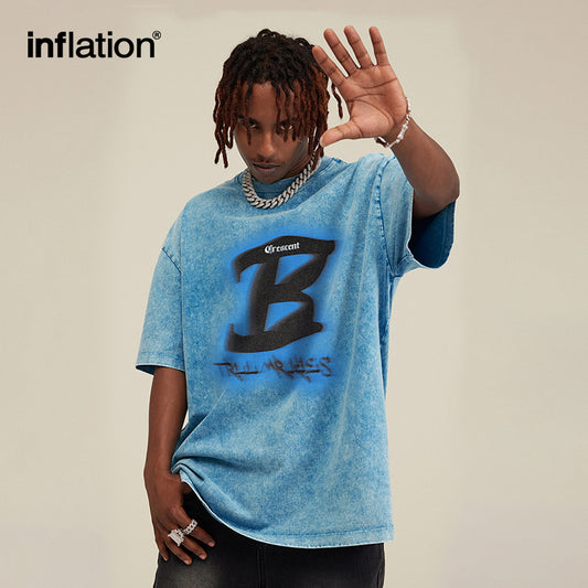 American street brand letters and short sleeves T-shirts - INFLATION