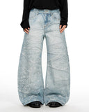 Rhinestone Lightning Baggy Barrel Jeans | Inflation Streetwear